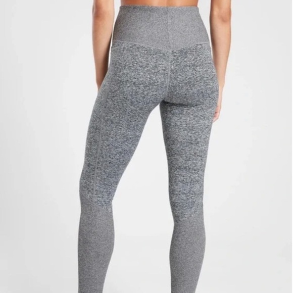 Athleta Womens Exhale Heel Leggings Stash Pocket High Rise Gray Yoga - Picture 2 of 9